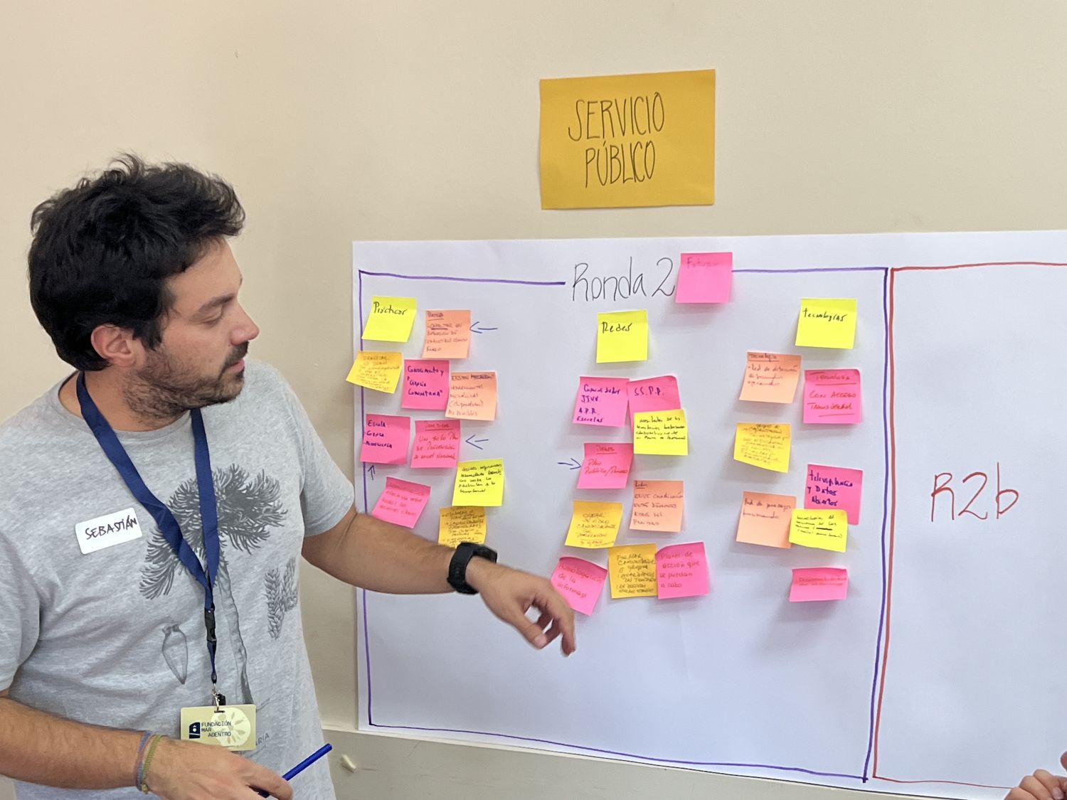 Sesión de la Escuela de Campo de Temuco sobre prácticas, redes y tecnologías contra incendios, con Sebastián Carrasco. Jennifer Gabrys, 2024.
