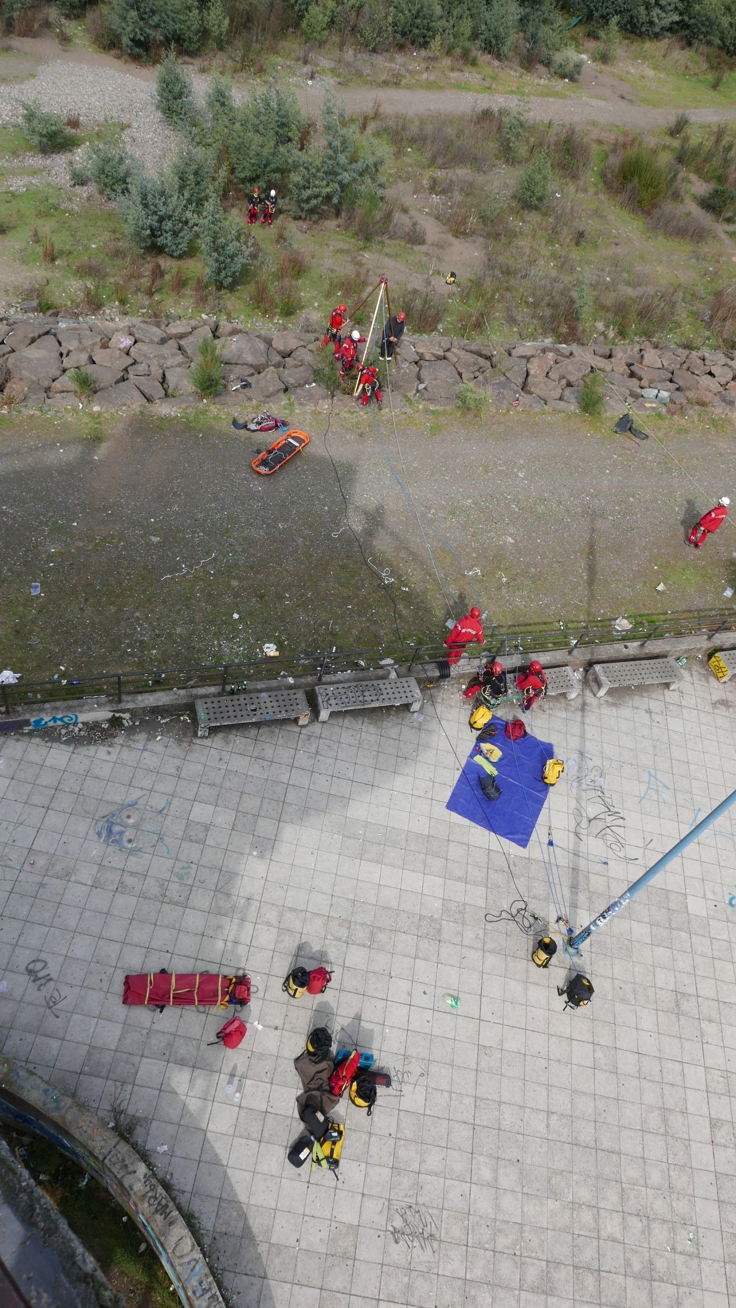 CONAF fire emergency drill, Temuco. Jennifer Gabrys, 2024.