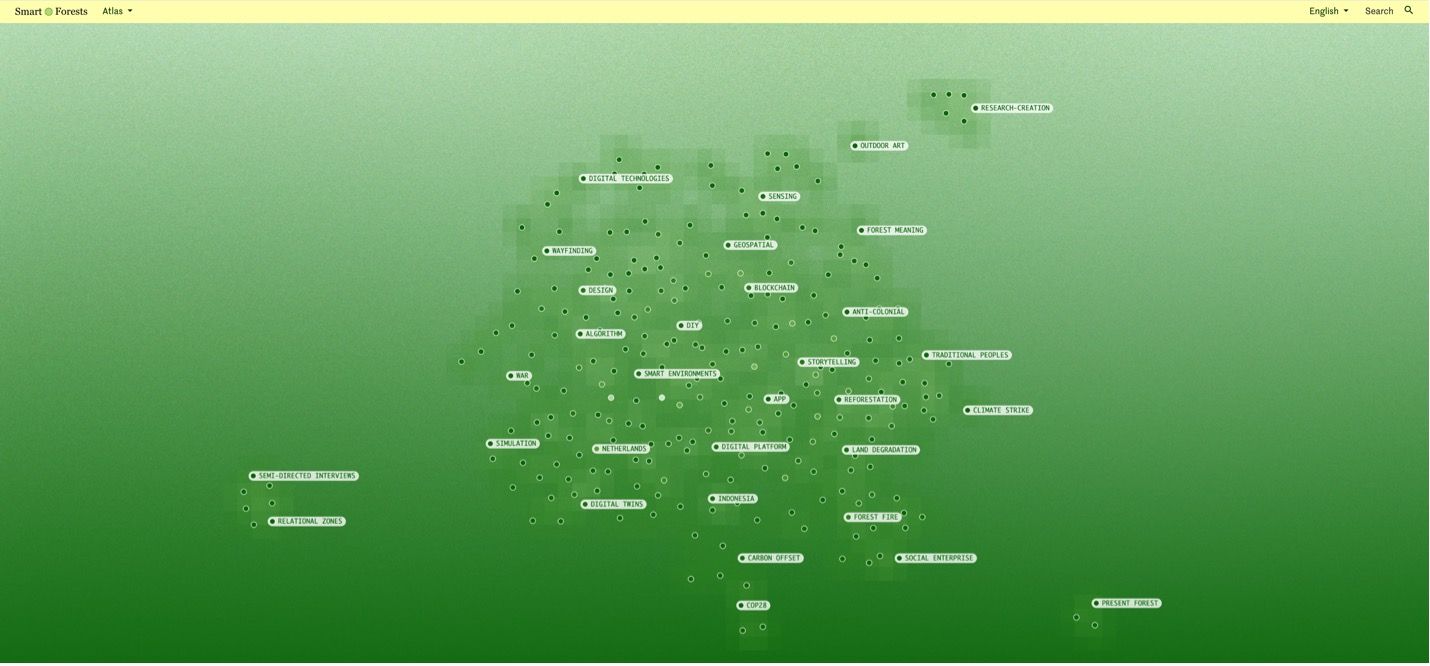 Smart Forests Atlas: Homepage screenshot. Smart Forests with Common Knowledge, 2025.